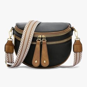 Chic Black and Brown Crossbody Bag